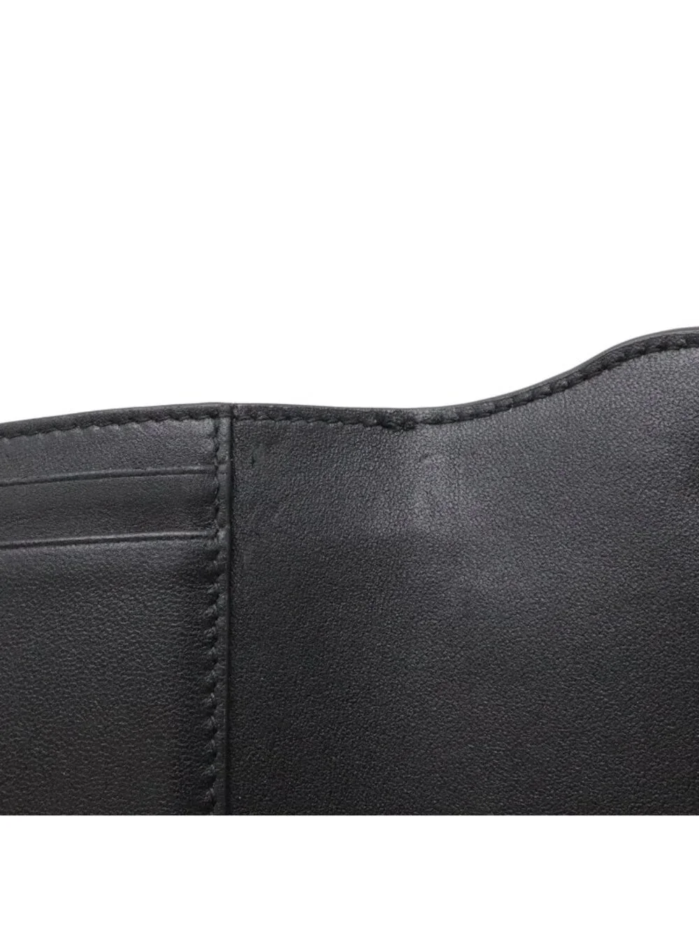 Dior Saddle Compact Wallet Trifold Leather Black Gold